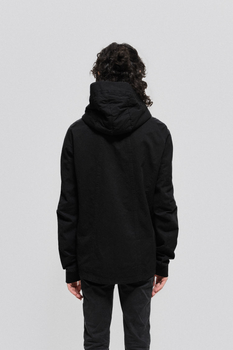DEVOA フードジャケット　ボンバー　HOODED BOMBER JACKET DEVOA - Hooded ripstop jacket with elbow details and sleeve