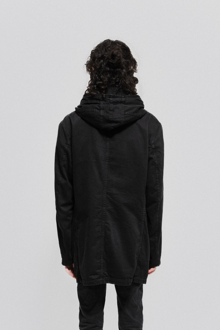 YOHJI YAMAMOTO POUR HOMME - FW15 Hooded button up cotton jacket