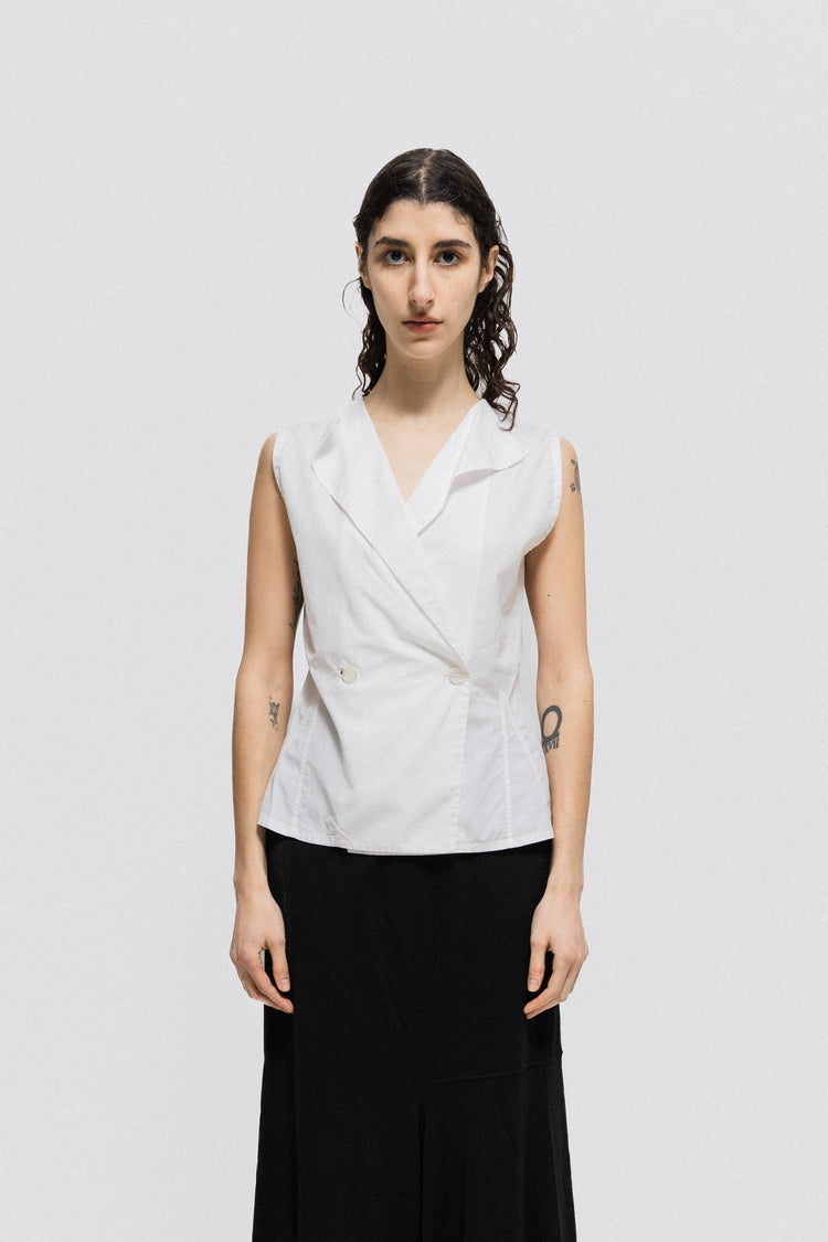YOHJI YAMAMOTO - White cotton vest (late 80's) – L'OBSCUR