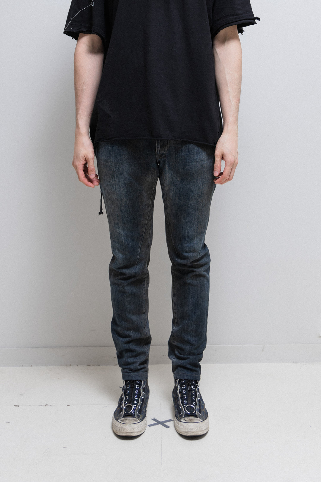 RICK OWENS DRKSHDW - Dirty blue Detroit cut denim (2010's RICK OWENS DRKSHDW - Dirty blue Detroit cut denim (2010's