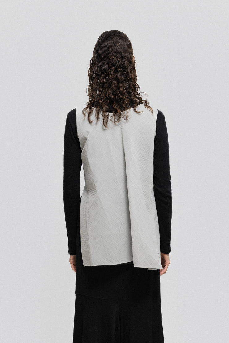 YOHJI YAMAMOTO - Geometric open vest with layered fabrics (early 00&