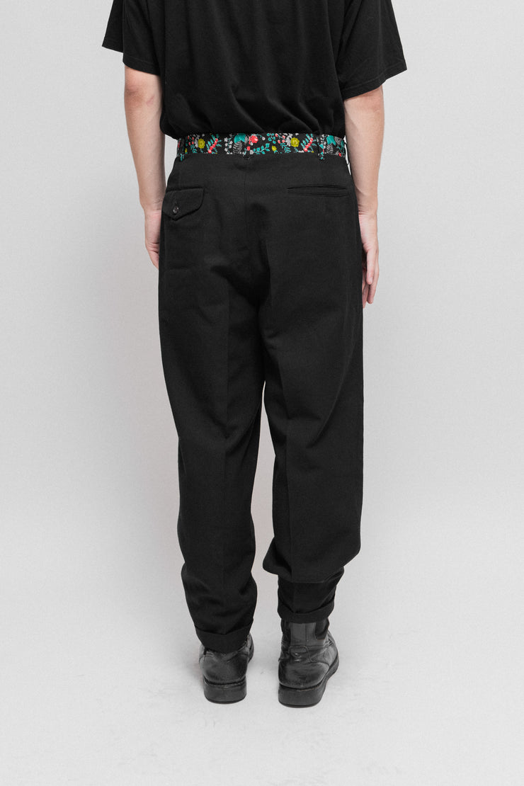 COMME DES GARCONS HOMME PLUS - FW88 Wool pants with a floral patterned waist