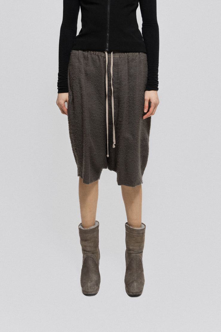 RICK OWENS - FW12 "MOUNTAIN" Silk and cashmere pod shorts