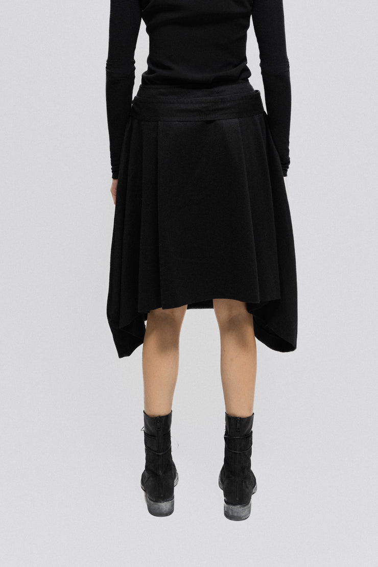 ANN DEMEULEMEESTER - FW14 Cashmere blend skirt with waist belt and button details (runway)