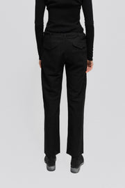 ANN DEMEULEMEESTER - Fleece wool pants with a waist strap