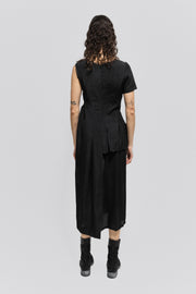 MARC LE BIHAN - Asymmetric silk frayed dress with cutout details