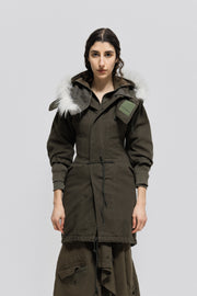JUNYA WATANABE - FW10 Double layer military parka with fur trim (runway)