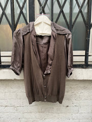 (New Arrival) UNDERCOVER - SS07 "Purple" double layer cotton blouse with pleated collar (runway)