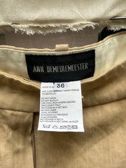 (Pre Sale) ANN DEMEULEMEESTER - FW04 Fleece wool pants with big buttoned pockets and leg straps (runway)