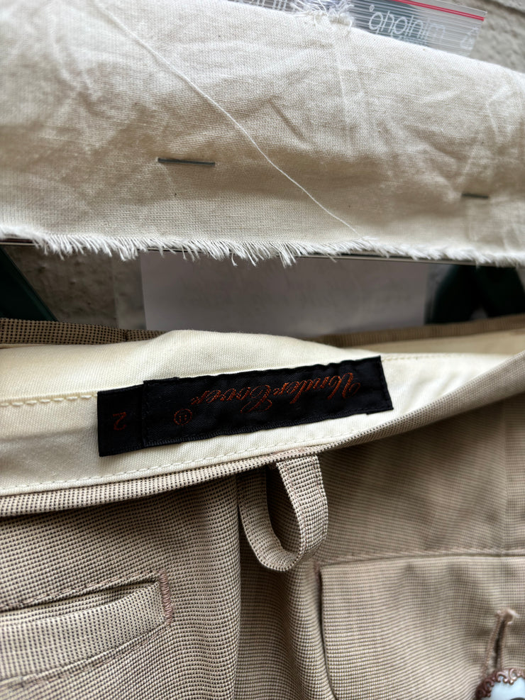 (New Arrival) UNDERCOVER - SS05 « But Beautiful II » Wool skirt with floral cotton layer, embroidered teeth and eye button