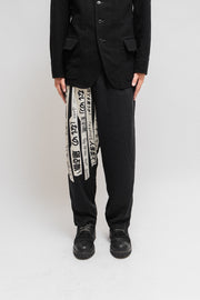 YOHJI YAMAMOTO POUR HOMME - SS18 Wide rayon pants with inscriptions (runway)