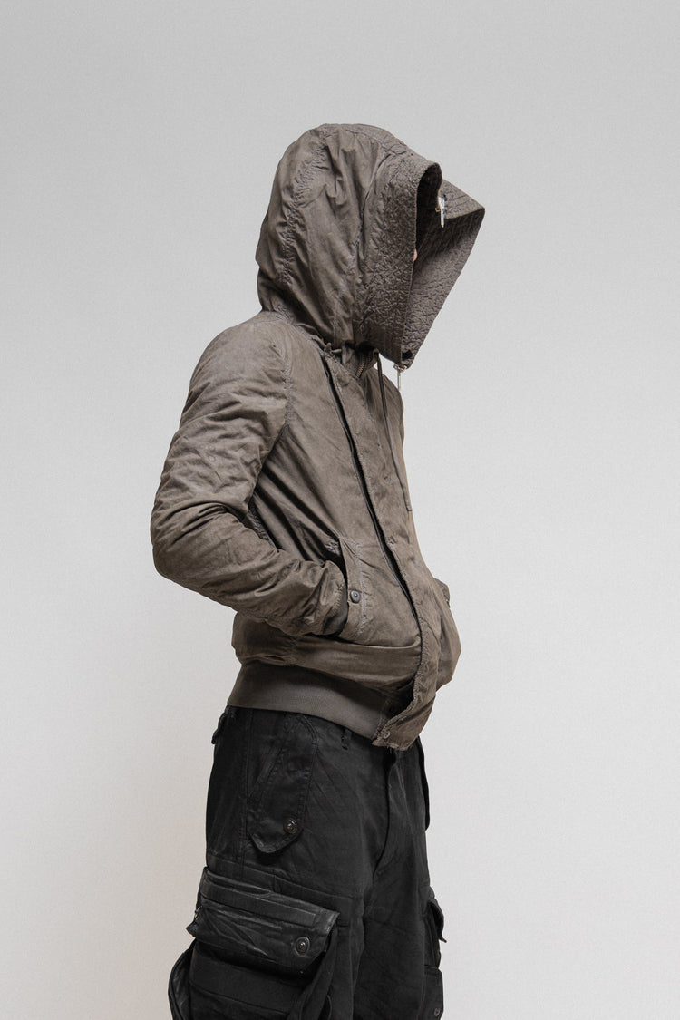 Rick Owens DRKSHDW ジャケット Rick Owens // DRKSHDW Black Shiny Nylon Hooded Jacket – VSP