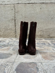 (New Arrival) CHRISTIAN PEAU - Suede leather back zip boots