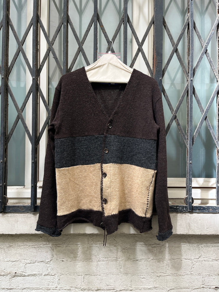 (New Arrival) JUNYA WATANABE MAN - FW03 Textured wool button up cardigan with loose threads