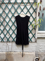 (New Arrival) ANN DEMEULEMEESTER - Pleated rayon top with waist strap