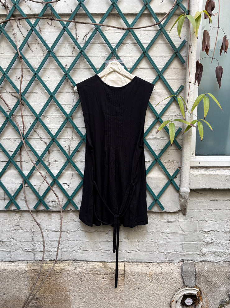 (New Arrival) ANN DEMEULEMEESTER - Pleated rayon top with waist strap