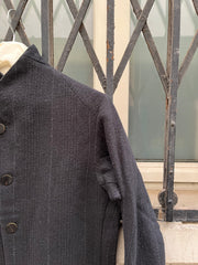 (New Arrival) DEVOA - Linen, wool and silk long button up coat