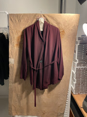 (Pre Sale) ANN DEMEULEMEESTER - Late 90’s Wine red light jacket with waist straps