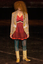 (New Arrival) UNDERCOVER - SS05 « But Beautiful II » Monster mini fringed dress with embroidered teeth (runway)