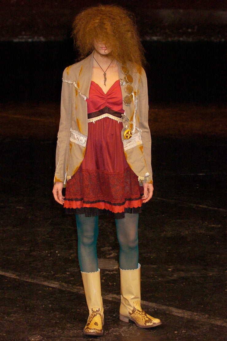 (New Arrival) UNDERCOVER - SS05 « But Beautiful II » Monster mini fringed dress with embroidered teeth (runway)