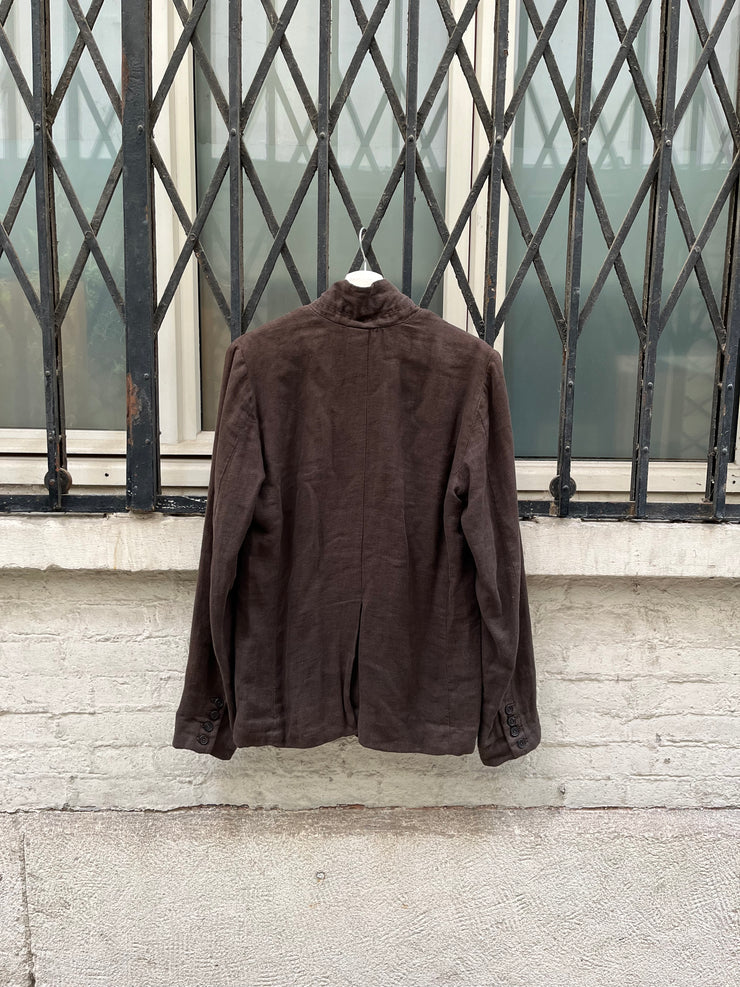 (New Arrival) CHRISTIAN PEAU - Button up linen jacket with standing collar