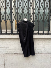 (New Arrival) A.F VANDEVORST - FW10 Faux suede asymmetric dress with shoulder studs (runway)