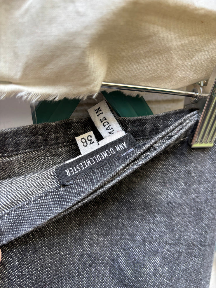 (New Arrival) ANN DEMEULEMEESTER - Late 90’s / Early 00’s Wrap up denim like cotton skirt