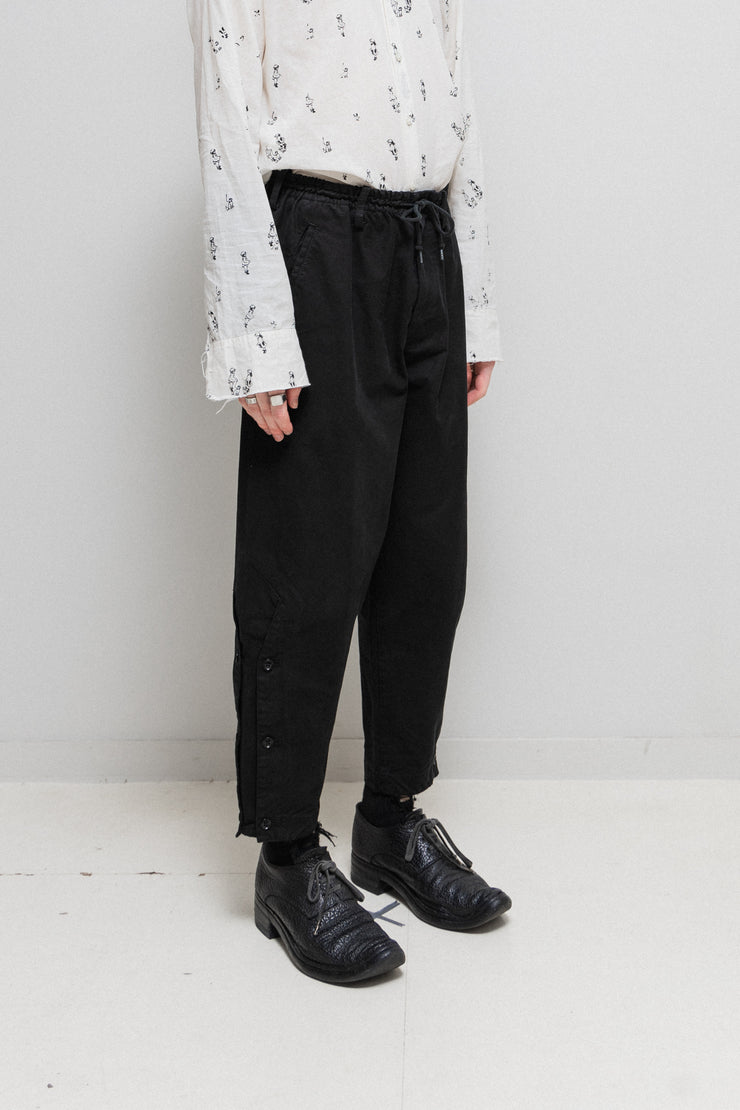 YOHJI YAMAMOTO POUR HOMME - FW15 Thick cotton pants with leg buttoning