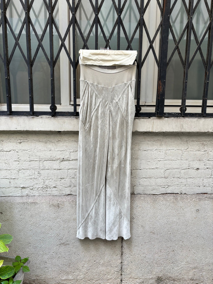 (New Arrival) RICK OWENS - FW16 « Mastodon » Silk blend velvet wide pants with ribbed waist