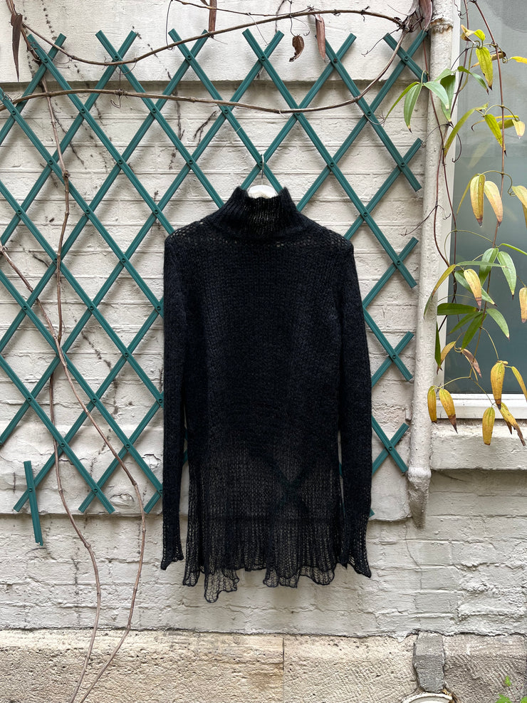 (New Arrival) ANN DEMEULEMEESTER - Gradient loose knitted high neck sweater