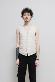 ISAMU KATAYAMA BACKLASH - Linen blend vest with poem lining