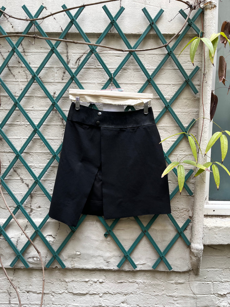 (New Arrival) RICK OWENS - FW10 « GLEAM » Wool blend skirt with thick leather waist