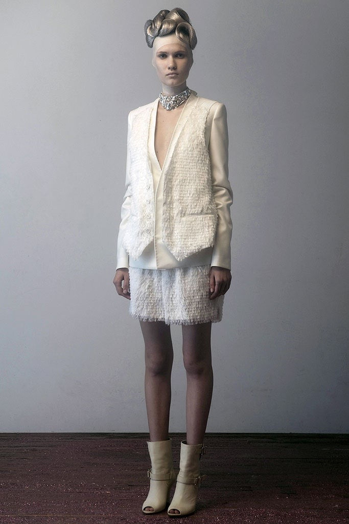 UNDERCOVER - SS09 "Grace" Silk blend fuzzy vest with open back