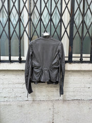 (New Arrival) RICK OWENS - SS09 « Strutter » Dust lamb leather jacket with side straps to tie up