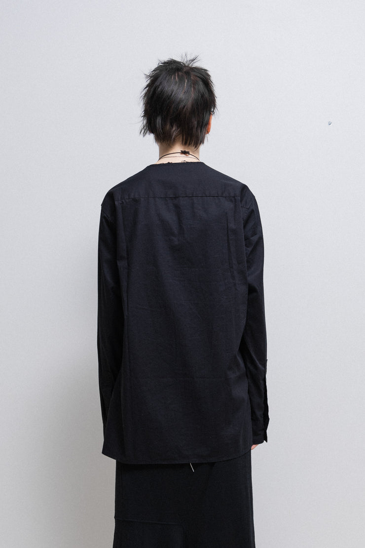 YOHJI YAMAMOTO POUR HOMME - SS16 Cotton shirt with painted button placket