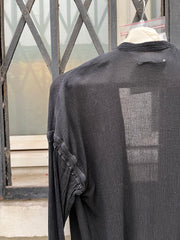 (New Arrival) MARTIN MARGIELA - Early 2000’s Line 6 Cotton blend pleated wrap up cardigan (overdyed)