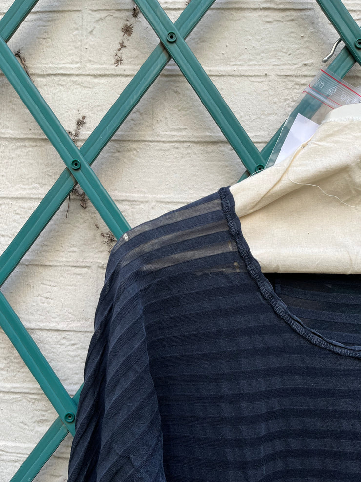 (New Arrival) BORIS BIDJAN SABERI - See-through striped t shirt