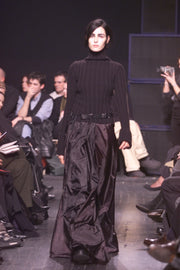 ANN DEMEULEMEESTER - FW00 Wool blend ribbed turtleneck with rolled up cuffs