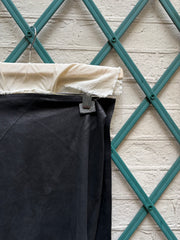 (New Arrival) ANN DEMEULEMEESTER - Soft leather maxi wrap up patchwork skirt