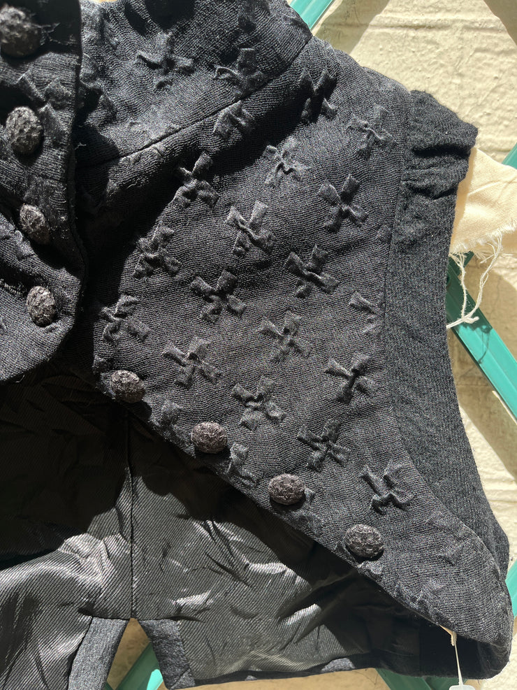 (Kountry Club) ANN DEMEULEMEESTER - FW09 Cropped bolero with embossed cross pattern (sample)