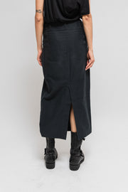 ANN DEMEULEMEESTER - SS03 Long cotton skirt with waist straps