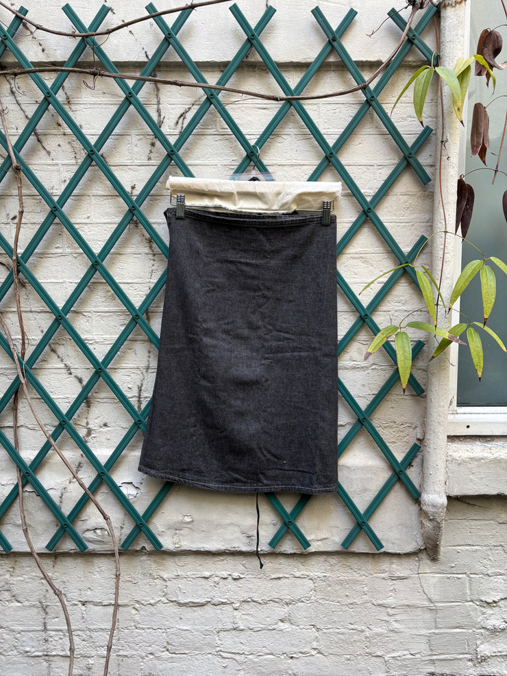 (New Arrival) ANN DEMEULEMEESTER - Late 90’s / Early 00’s Wrap up denim like cotton skirt