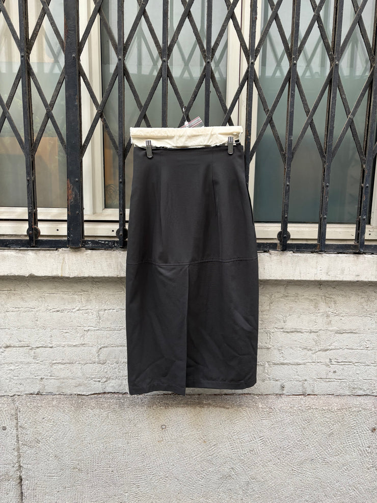 (New Arrival) YOHJI YAMAMOTO GOTHIC - 90’s wool skirt with buttoned front panel