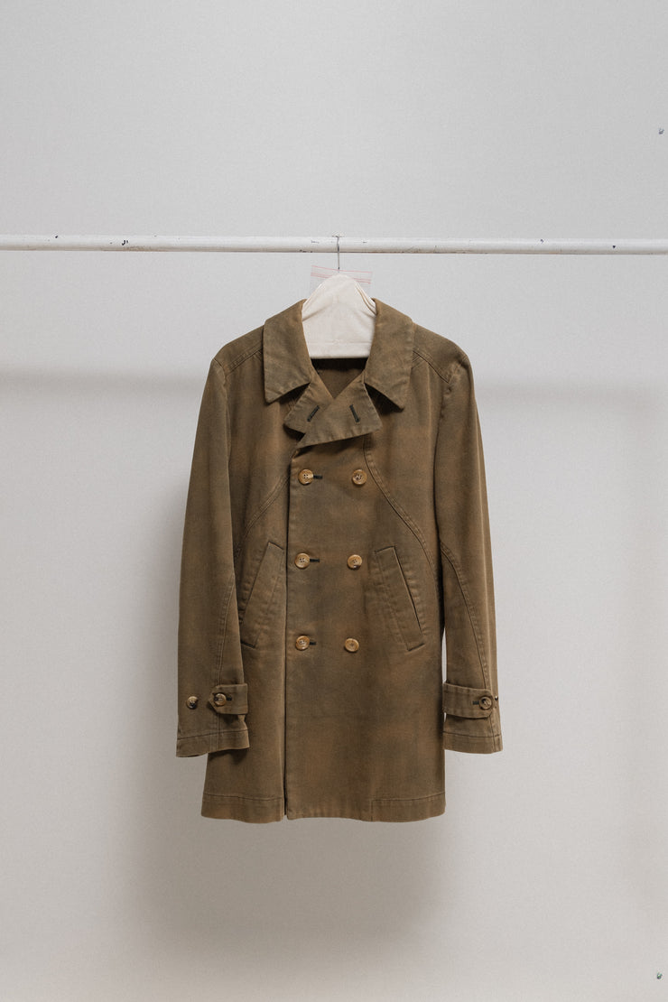 COMME DES GARÇONS HOMME PLUS - FW03 "Curve" Heavy cotton double breasted coat