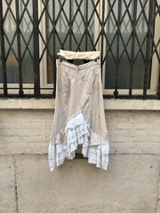 (New Arrival) JUNYA WATANABE - SS09 Linen siren skirt with layered lace details