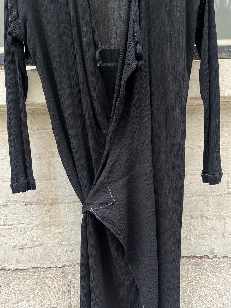 (New Arrival) MARTIN MARGIELA - Early 2000’s Line 6 Cotton blend pleated wrap up cardigan (overdyed)