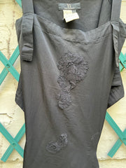 (New Arrival) YOHJI YAMAMOTO Y’S - Open back dress with flower embroideries and adjustable straps