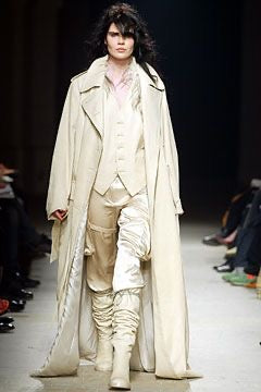 (New Arrival) ANN DEMEULEMEESTER - FW02 Wide satin pants with cargo pockets and adjustable straps (runway)