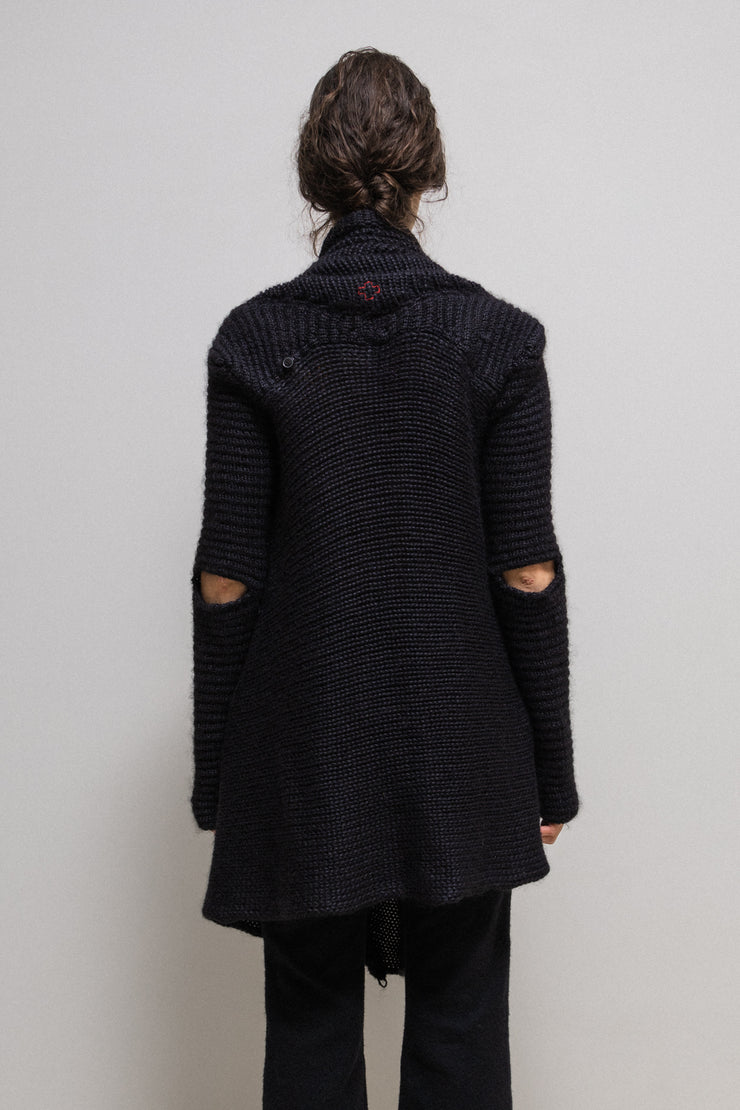 A.F VANDEVORST - FW10 Mohair and silk heavy knitted sweater with elbow slits