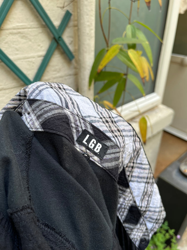 (New Arrival) L.G.B - Cotton blend textured shirt with removable collar